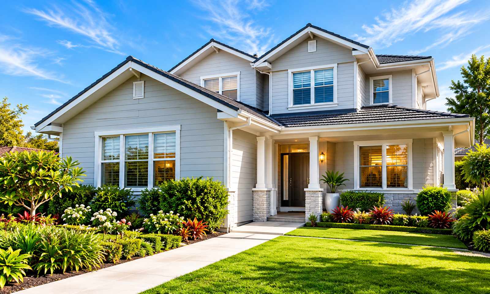 Beautiful two-storey home with a freshly maintained garden
